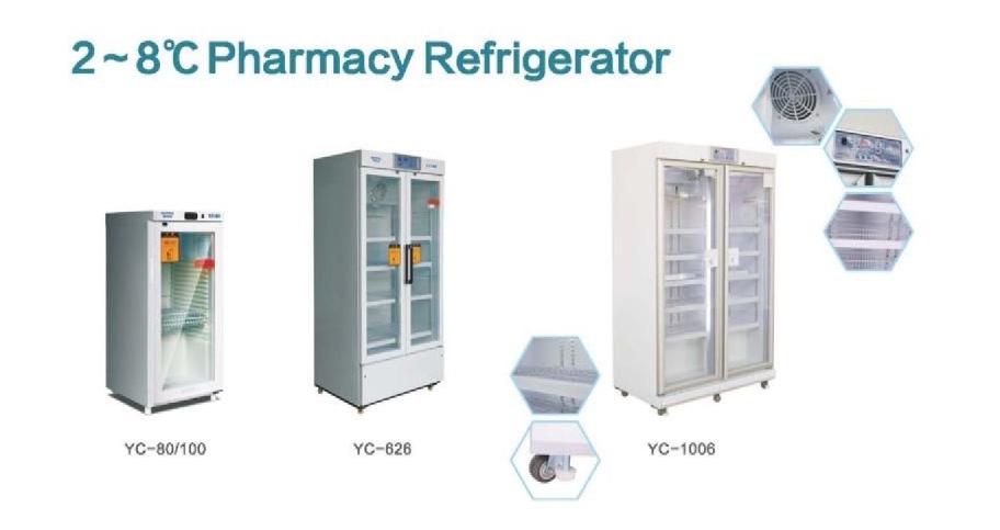 2-8 ℃ 1006L Sistema de resfriamento de ar forçado China Geladeira de farmácia